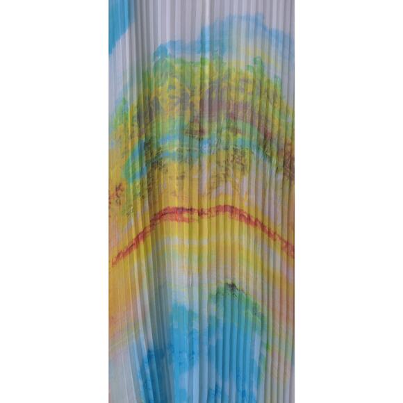 Victoria's Secret Watercolor Knife Pleated Sleeveless Maxi Dress Gown Size L - Picture 11 of 11